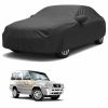 Sulfar 100% Water Resistant Car Body Cover Compatible with Mirror for Tata Victa (Triple Stitched, Full Bottom Elastic, Dark Grey)