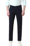 Peter England Men’s Slim Casual Pants (PCTFSSSF606968_Navy