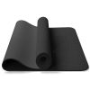 Yoga Mats for Women and Men NBR Material with Carrying Strap, Extra Thick Exercise Mats for Workout Yoga Mat for Women for Workout, Yoga, Fitness, Exercise Mat Anti Slip Yoga Mats (4mm) (Black)