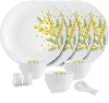 cello Pack of 22 Opalware Dazzle Series Girasol Crockery Set | Dishwasher Safe | Light-Weight Dinner Set(Yellow, Green, Microwave Safe)