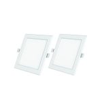 Polycab 12W LED Panel Light Scintillate Edge Slim Square Smart Offers Bright Lumination Long Lifespan No Harmful Radiation (Warm White, 3000K, 2 PCS, Cut Out: 5.9 inches)