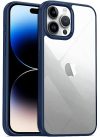 amazon basics Ultra Hybrid Camera Protection Back Cover Case For Iphone 14 Pro (Polycarbonate,Tpu,Sides Blue Back Clear)