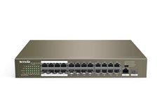Tenda TEF1126P-24-250W 24-Port Gigabit/SFP Slots Switch with 24-Port PoE (Gray)