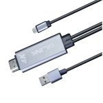 G-Link GL057 USB 3.1 Type C to HDMI 1080P HDTV Mirroring & Charging Cable, Digital AV Video Adapter for Android Smartphone to TV, Projector, Monitor Upto 4K UHD (1.8 MTR/6FT) Black