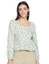 Marie Claire Women’s Floral Regular Blouse (MC2161_Mint Green X-Large)