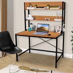 ABOUT SPACE 3 Tier Wooden Office Table with Storage – Office Desk-Computer Table for Gaming, Laptop,PC-Engineering Wood Study Table for Home, Office (L 115 x B 60 x H 157 cm- Wood Colour)