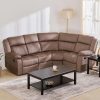 Home Centre Denver Fabric 4-Seater Corner Recliner Set – Brown