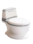 Polka Tots Fun Flush Kids Potty Seat with Flush Sound & Removable Bowl, Grey