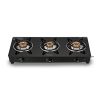 Bajaj UCX 3B Powder Coated Glasstop Gas Stove | 3 Burners | Open 【Black】