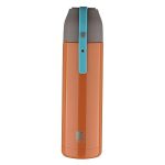 Bergner Walking 500 ml Thermo Steel Bottle/Flask, Hot/Cold, Vacuum Insulated, For Water/Coffee/Tea/Soup/Juice, Use in Office/Commute/Sports/Travel, Press Button Lid, Carry Strap, Burnt Orange, Rust/Leak Proof