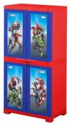 CELLO Kidzbee Mega Marvel Avenger Series | Themed Design- Mighty Heroes; Red & Blue | Cabinet PP Plastic Material | Dream Word & Space-Saving Compact Size | Ideal for Kids’ Rooms