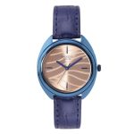 Sonata Poze Quartz Analog Blue Dial Leather Strap Watch for Women-SP80014WL01