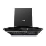 Midea 60 cm Chimney 1250 m3/hr strong suction power | 2 Yrs Product + 10 Yrs Motor Warranty | Free installation kit | Filter-less | Auto clean Reminder | Gesture Control | Free Installation | Black