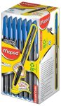 MAPED Ball pen Set of 50 (Dark Blue)|50 Blue Pens|1mm Nib Ball Pens|Smooth Gliding With Amazing Writing Experience|Triangular Shape For Easy Grip