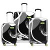 Skybags Pp Hard Shell Spinner Wheels Splash Set (55+65+75 cm) | Printed Luggage Trolley Set with 8 Wheels and in-Built Combination Lock | Unisex (Black), Large