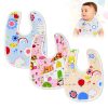 GLUN® Bibs Set for Unisex Newborn Toddlers Aged 8-36 Months, Pack of 3 Cute Print Baby bibs, Waterproof, Adjustable, Washable Feeding Bibs