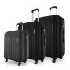 Safari Genius Alley Set of 3 (Cabin + Medium + Large) Trolley Bags Hard Case Polypropylene, 4 Wheels, 360 Degree Wheeling Luggage, Travel Bag, Suitcase for Travel, Trolley Bags for Travel, Black