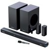 ZEBRONICS Juke BAR 9850 7.2.2 (5.2.4) Channel Soundbar, 725 Watts, Dolby Atmos, HDMI eARC, Optical, Dual Wireless (Subwoofer + Satellites), Wireless UHF Microphone, RGB LED, Powerful Bass