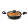‎Preethi Daily Collection Non Stick Kadai 24 cm, with Glass Lid, 5 Star Non Stick Effect, Grey