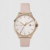 Tommy Hilfiger Quartz Pink Dial Pink Leather Strap Analog Watch for Women