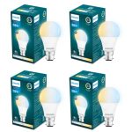 PHILIPS 10 w LED Bulb|3 Colors in 1 LED Bulb|Scene Switch Bulb for Home & Decoration|Color: Tunable White, Pack of 4, b22d