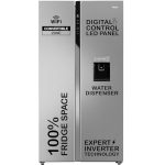 Haier 596 L, Wi-Fi enabled Water Dispenser Frost Free, 2-Door Side by Side Refrigerator with 100% Convertible Fridge Space & Expert Inverter Technology (HRS-682SWDU1, Shiny Steel)