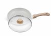 GREENCHEF Aluminium Die Cast Fry Pan with Glass Lid – 240mm -Pebble, 5 Layer Healthy Granite Non-Stick Coating, PFOA Free