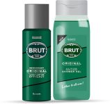 BRUT Original Deodorant for Men 200ml + Original All – In- one Hair & Body Shower Gel for Men 500ml(2 Items in the set)