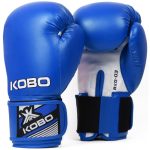 Kobo BXG-03 P.U Leather Boxing Gloves Punching Bag Training Glove for Men & Women (Blue)
