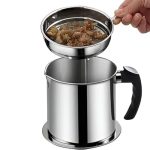 1.3 L Stainless Steel Oil Strainer with Fine Mesh Filter, Heat‑Resistant Handle & Dust‑Proof Lid – Reusable Frying Grease Storage Container, Easy to Clean