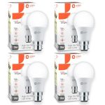 Orient Electric Polycarbonate High Glo Led Lamp 9W, (Warm White, 3000K, B22 – Pack Of 4)