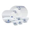 Borosil Fluted Cascade Opalware Dinner Set, (25-Pieces, White)