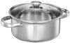Amazon Brand – Solimo Flat Bottom Casserole with Glass lid | 3L | 20 cm | Silver