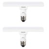 Philips Stellar Bright 10W LED T-Bulb, Base: E27 (Warm White), Pack of 2 (929001861213_2)