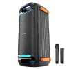ZEBRONICS Roxor 100W Multi-Connectivity Bluetooth, HDMI ARC, Optical, USB, AUX in-Out Speaker with Dolby Audio, Wireless UHF MIC, and Karaoke, TWS, LED Lights, and Recording Function