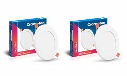 Crompton Star Slim Recessed Downlighter 3W Round Warm White | Pack of 2 | False Ceiling required, Cutout: 3″ | For Hall, Bedroom, Kitchen, Office, Store