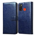 Amazon Brand- Solimo Flip for Tecno Spark 5 (Leather_Blue)