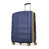Aristocrat Comet Check-in Trolley Bag 76cm | Large | Hard Luggage| Smooth 8-Wheel Suitcase| Combination Lock with Sturdy Zipper | Full Fabric Convipack | 3-Year International Warranty (Blue)