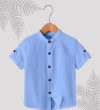 RUTABO Boys Solid Casual Light Blue Shirt