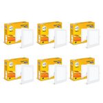wipro Garnet 7W Square Led Alpha Panel | Warm White Light (2700K) | Recessed Down Light for False Ceiling | Cutout – 82X82Mm | Pack of 6