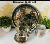 vaani Pack of 5 Stainless Steel Doremon kid set Dinner Set(Silver)
