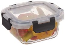 Amazon Brand – Solimo Borosilicate Container Glass 350Ml, Detachable Lid, Transparent