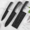Knife Set for Kitchen ^ Professional 3 Pieces High Carbon Stainless Steel Colour Printed Coated Chef Knife I Utility Knife I Sontuku Knife I Kitchen Knives with Ergonomic Handle. (Dark Black1)