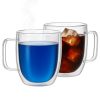 Vedic Tatva Double Wall Glass Cup 260ml – Pack of 2 | Insulated Coffee & Tea Mug for Hot/Cold Drinks – Stylish, Microwave Safe – Espresso, Milk, Cappuccino, Juice, Chocolate