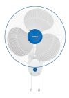 Havells Gatik Pro 400mm Wall Mount Fan | RPM: 1350 | Double string for Speed & Oscillation control | Thermal Overloaded Protected Motor | 100% Copper Wire Winding Motor | 2 Year Warranty (White Blue)
