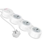 Goldmedal Caterpillar 3+1 Power Strip | 3 Universal Sockets | Master Switch with LED Indicator | Safety Shutter | 1.8-Meter Extension Cord | Extension Board for Home & Office