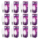 PHILIPS 4-watt Filament Candle LED Bulb | Diffused Candle Bulb For Home & Decoration | Bulb Base: E14, Cool White | Pack of 12