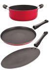 Nirlon Non-Stick Aluminium 3 Layer Coated Gas Compatible Durable Cookware Combo Set Offer