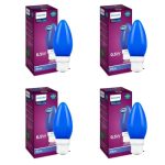 Philips LED Deco Blue 0.5W Glass Candle (Pack of 4)