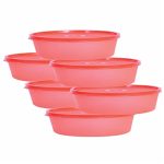 Simply Home Super Fresh 450 Multipurpose Storage Container Set | For Salad, Sweets, Fruits | For Home Kitchen and Office | Pack of 6 | 450 ml | Red Color